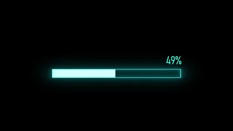 Neon Glowing Progress Bar on Black - animated horizontal progress bar with .. Stock Footage 317803631