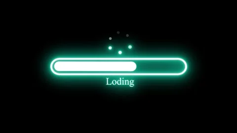 Neon Glowing Progress Bar Loop Animation for HUD Design, Glowing Loading Ba.. Video stock 318110827