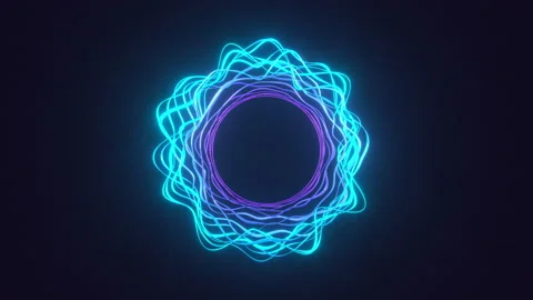 Neon glowing pulsating circles abstract background Stock-Footage 135105545