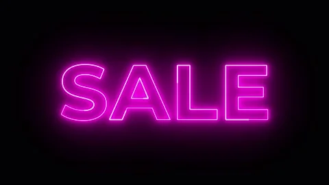 Neon Glowing Purple SALE Sign on a black... | Stock Video | Pond5