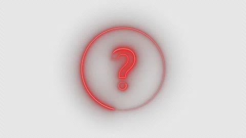 Neon glowing question mark icon animation on alpha background, red color ne.. Stock Footage 307441234