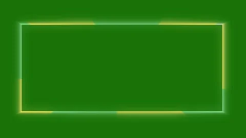 Neon glowing rectangle frame  animation. rectangle border line chroma key. Stock Footage 297849736