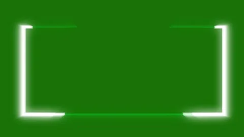 Neon glowing rectangle frame  animation.  rectangle border line chroma key. Stock Footage 297849754