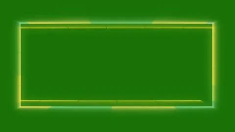 Neon glowing rectangle frame  animation.  rectangle border line chroma key. Stock Footage 297849763