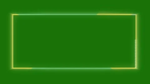 Neon glowing rectangle frame  animation.  rectangle border line chroma key. Stock Footage 297849784