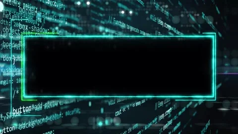 Neon glowing rectangle for title or headline background. Modern high tech Stock Footage 280010422