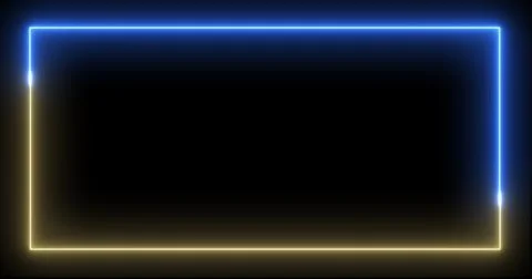 Neon glowing rectangular frame background motion graphic. Futuristic with a.. Stock Illustration