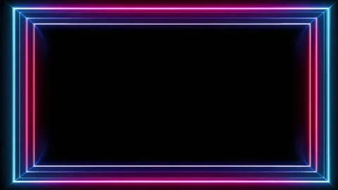 Neon glowing rectangular frame border with copy space, text overlay, seamle.. Stock-Footage 342046565