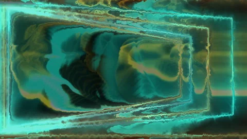 Neon Glowing Rectangular Tunnel Stock Footage 284605840