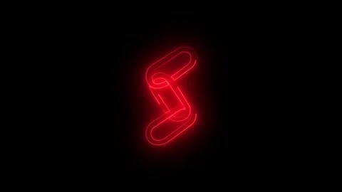 Neon glowing red chain icon animation in black background Stock-Footage 265422639