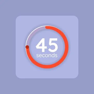 Neon glowing red circular countdown seconds Illustrazione stock