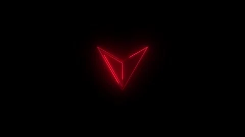 Neon glowing red color down direction cursor arrow icon animation Video stock 270096557