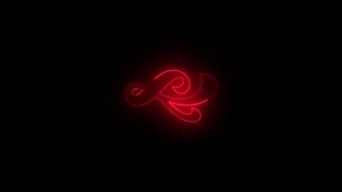 Neon glowing red color fleuron typography design  icon animation Vidéo 269912159
