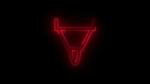 Neon glowing red color inking pen tool icon on black background animation 動画素材 274339070