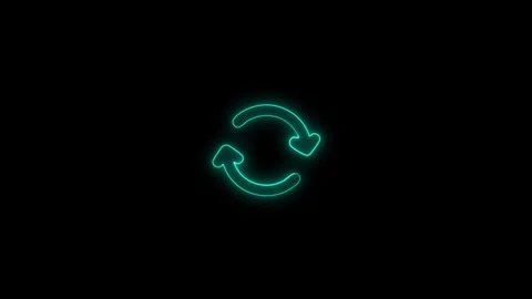 Neon glowing refresh icon motion design 스톡 동영상 328386933