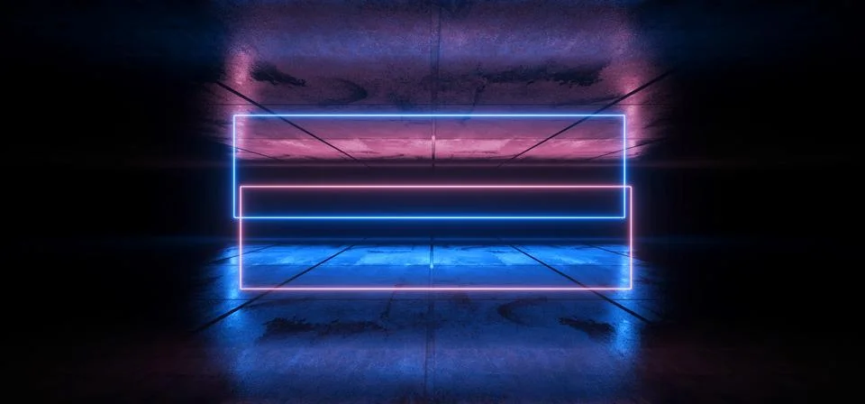 Neon Glowing Sci Fi Cyber Synth Wave Purple Blue Rectangle Frames Glowing Con Stock Illustration