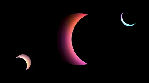 Neon glowing semicircles and round shapes,animation. 3D render. Stock Footage 337569481
