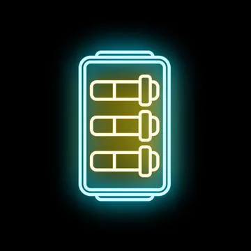 Neon glowing settings sliders user interface control 스톡 일러스트