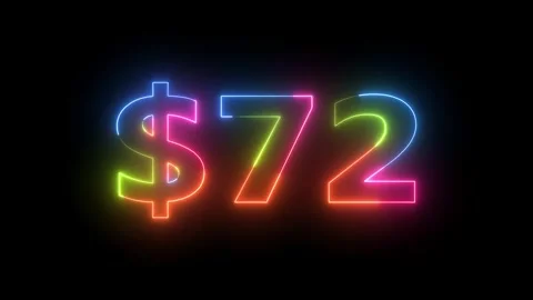 Neon glowing seventy two dollar sign motion 库存影片 330512890