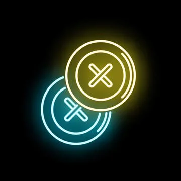 Neon glowing sewing buttons creating a craft design Stock Illustration