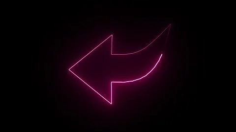 Neon glowing share arrow icon  Abstract color line animation symbol for com.. Vidéo 337658923