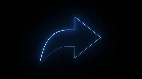 Neon glowing share arrow icon  Abstract color line animation symbol for com.. Vidéo 337658926