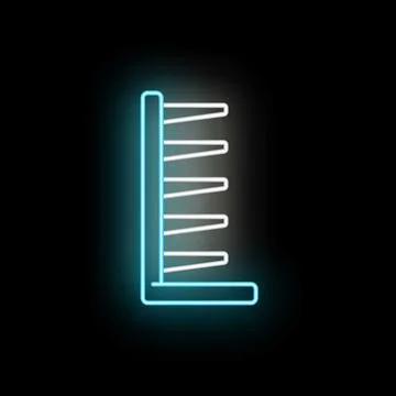 Neon glowing shelf icon on dark background Stock Illustration