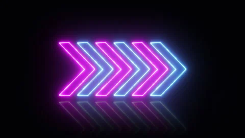 Neon glowing sign arrows. Stock Footage 274428890
