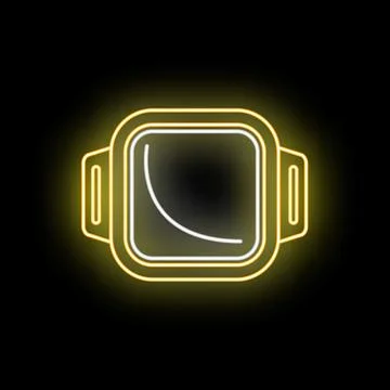 Neon glowing smartwatch icon representing digital technology Stock Illustration