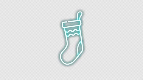 Neon glowing Sock concept icon loop animation video with alpha channel Stock Footage 294660807