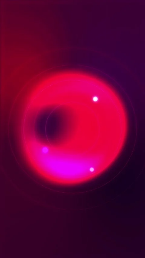 Neon glowing sphere loop motion graphic with red light and pink particle element Stock Footage 346738946