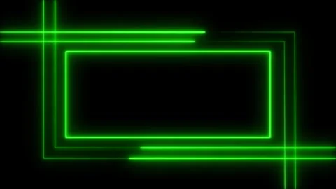 Neon glowing square frame on black background. glowing square shape. Stock Footage 297832071