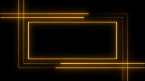 Neon glowing square frame on black background. glowing square shape. Stock Footage 297832081