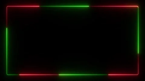 Neon glowing square frame on black background. Rectangular frame with movin.. Stock Footage 302235838