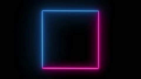 Neon glowing square frame. Glowing neon lights for video production, Stock Footage 169152789
