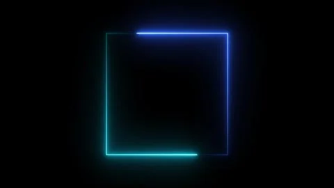 Neon glowing square loop frame animation. 库存影片 331897214