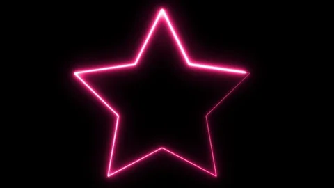Neon glowing star frame. seamless looped Stock Footage 124033672