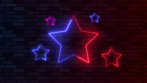 Neon glowing star sign Stock-Footage 239968564