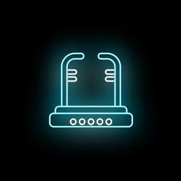 Neon glowing stepper machine for cardio exercise Stock-Illustration