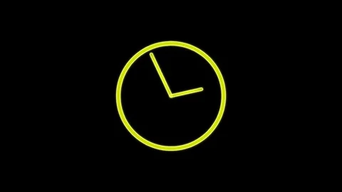 Neon glowing stopwatch animated icon design moving arrows on white background Stock Footage 303069504