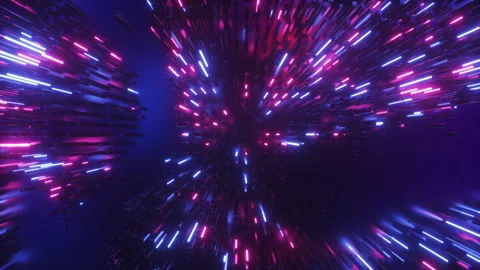 Neon Glowing Strings Dark Background Loop Stock Footage 265351977