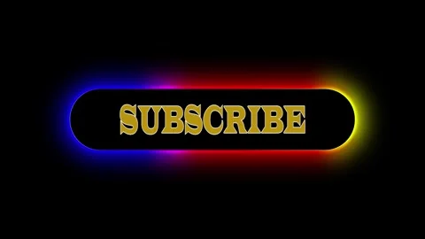 Neon glowing subscribe button animated lower third overlay Video stock 346672439