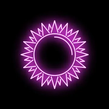 Neon glowing sun icon creating a vibrant light Stock Illustration