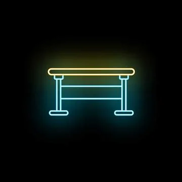 Neon glowing table outline icon on black イラスト素材