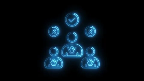 Neon glowing team selection process business leadership and teamwork concep.. Stock Footage 314649660