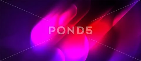 Neon glowing techno lines, hi-tech futuristic abstract background template Stock Illustration