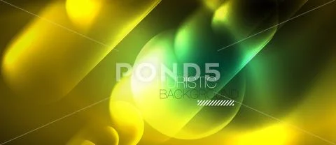 Neon glowing techno lines, hi-tech futuristic abstract background template Stock Illustration