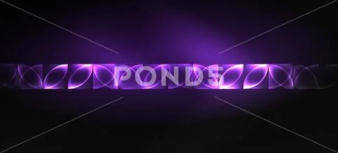Neon glowing techno lines, hi-tech futuristic abstract background. Template with Stock Illustration