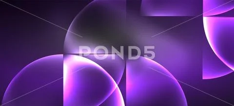 Neon glowing techno lines, hi-tech futuristic abstract background. Template with Stock Illustration