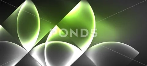 Neon glowing techno lines, hi-tech futuristic abstract background. Template with Stock Illustration
